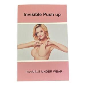 Silicone Invisible 2 Pairs Push Up Lift Bras Beige Size Medium